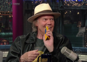 Neil Young holding pono